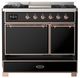 Ilve® Majestic III 40" Glossy Black Pro Style Dual Fuel Natural Gas Range with Solid Door and Copper Trim-2