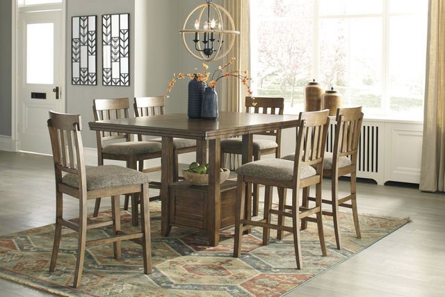 Benchcraft® Flaybern Brown Rectangular Counter Height Extension Dining Table-4