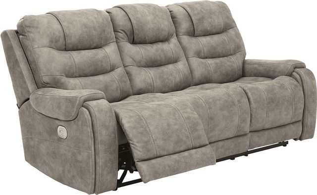 Signature Design by Ashley® Yacolt Fog Power Reclining Sofa with Adjustable Headrest-2