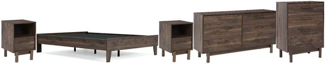 Signature Design by Ashley® Calverson 5-Piece Mocha Full Platform Bed Set-0