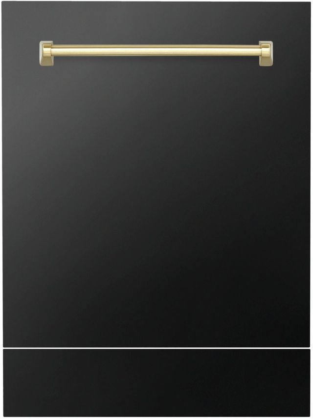 ZLINE Autograph Edition Tallac 24" Black Stainless Steel Dishwasher Panel-1