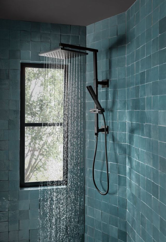 Brizo Essential™ Matte Black Linear Square Shower Column Extension-2