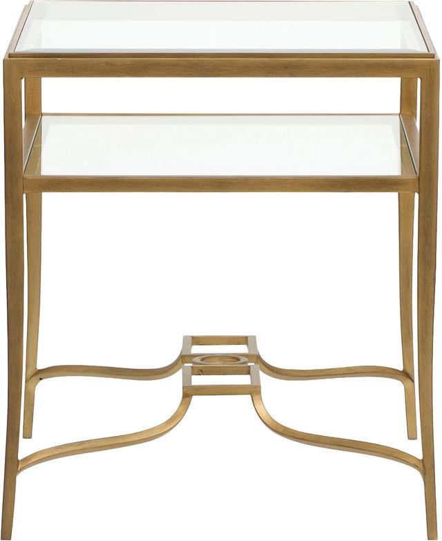 Magnussen Home® Lorena Burnished Brass Rectangular End Table-1
