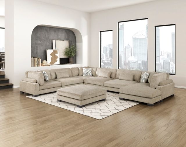 Homelegance® Tinley 7-Piece Brown Modular Sectional with Ottoman-1