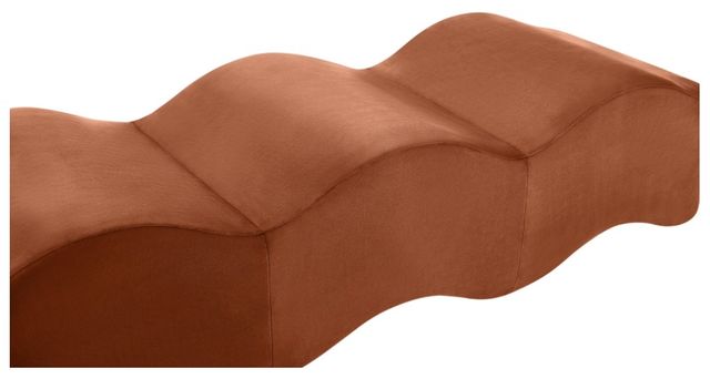 Meridian Furniture Wave Cognac Upholstered Bench-3