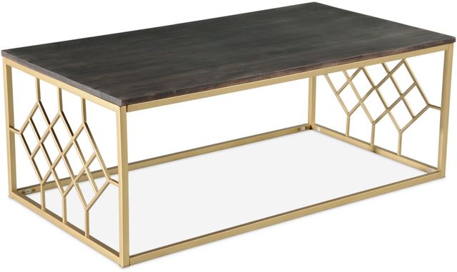 Steve Silver Co. Beatrix Walnut/Brass Cocktail Table-0