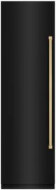 ZLINE Autograph Edition 24 in. 12.4 Cu. Ft. Column Freezer in Black Stainless Steel with Graphite Gray Interior and Champagne Bronze Accents-0