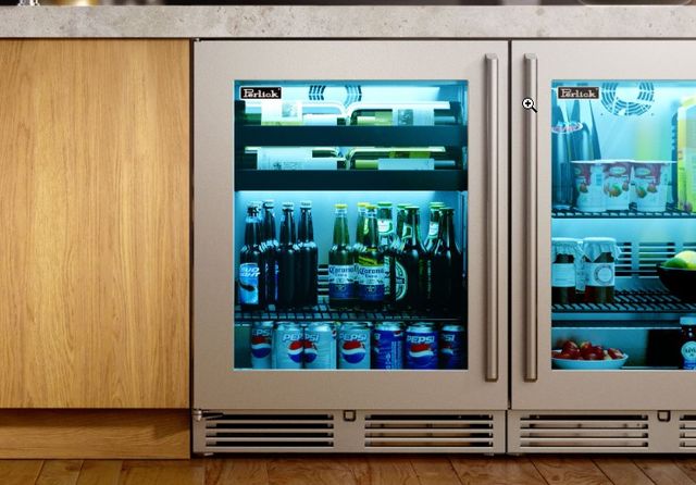 Perlick® Marine & Coastal Series 24" 3.1 Cu. Ft. Panel Ready Glass Door Built-In Beverage Center-1
