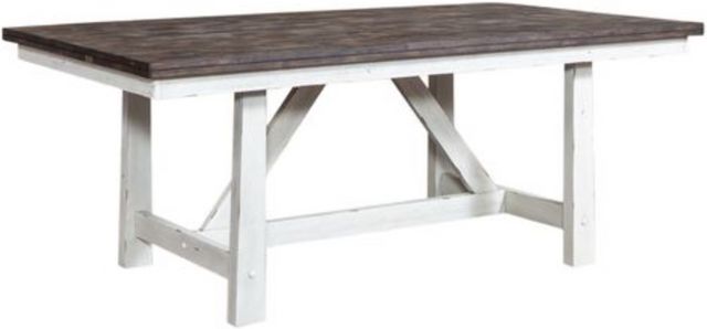 Liberty Furniture Farmhouse Brown Dining Table with White Trestle Base