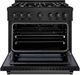 ZLINE Select 36" Black Stainless Steel Pro Style Gas Range-1