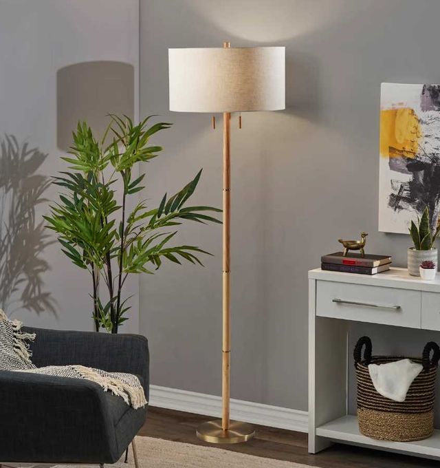 Adesso® Madeline Antique Brass Floor Lamp-4