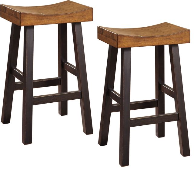 Signature Design by Ashley® Glosco 2-Piece Medium Brown/Dark Brown Stool Set-0