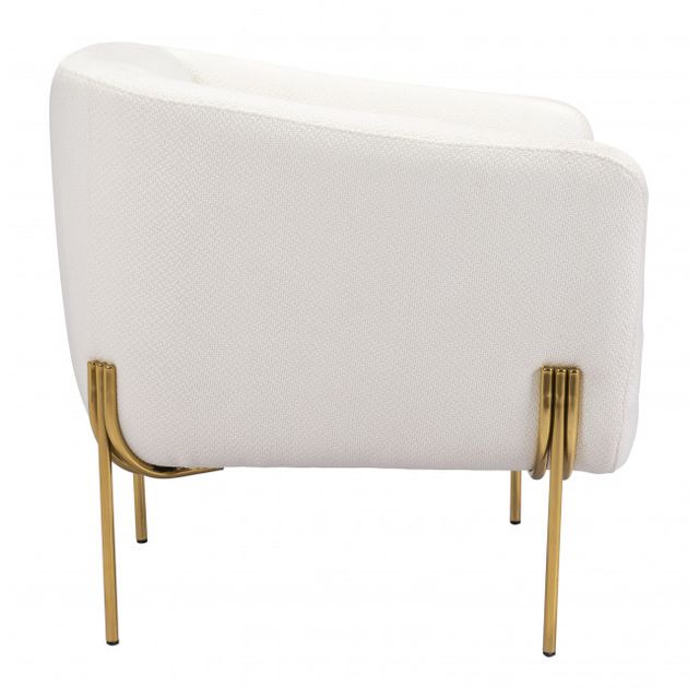 Zuo® Modern Micaela Ivory/Gold Arm Chair-1
