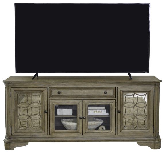 Liberty Furniture Magnolia Manor Weathered Bisque Entertainment TV Stand Liddiard Home Furnishings