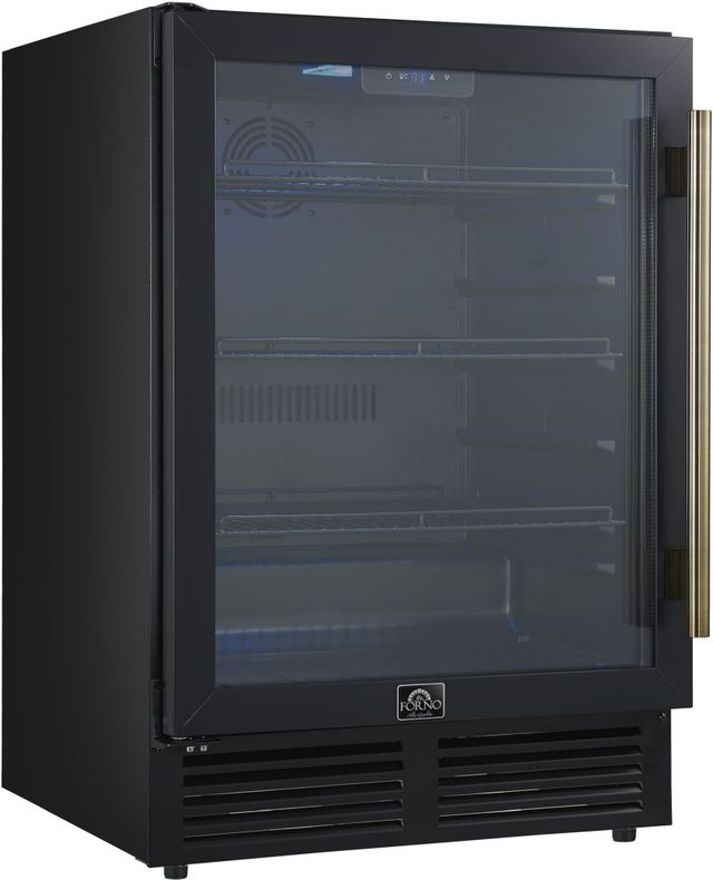 FORNO® Frescolino Series Alta Qualita 24" 4.8 Cu. Ft. Fingerprint Resistant Black Beverage Center -1