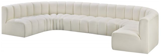 Meridian Furniture Arc 8-Piece Cream Leather Modular Sectional-2