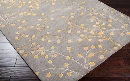 Surya Athena Gray Floral 5'x8' Area Rug-2