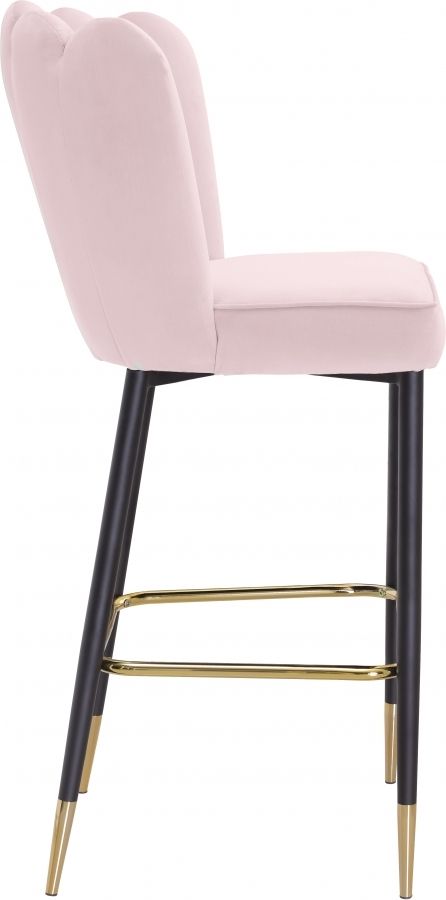 Meridian Furniture Lily Pink Velvet Stool-2