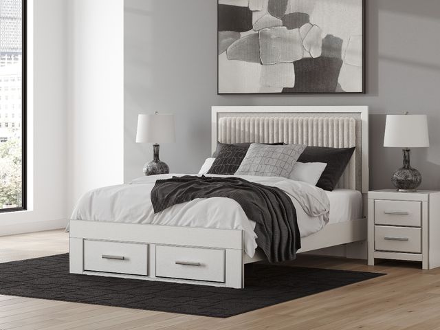 Signature Design by Ashley® Zuraleus White Queen Upholstered Panel Storage Bed-3