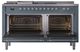 Ilve® Nostalgie II Noblesse 60'' Blue Gray Pro Style Dual Fuel Range with Chrome Trim-1