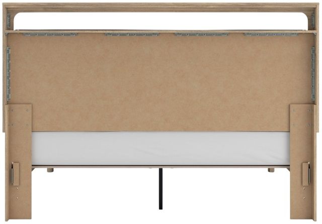 Signature Design by Ashley® Kinlanni Tan King Upholstered Platform Bed-4