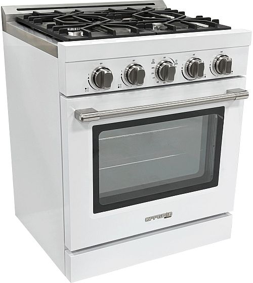 Unique® Appliances Classic Retro 30" White Slide-In Propane Gas Range-2