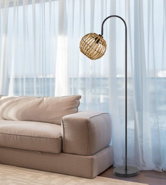 Cal® Lighting & Accessories Worcrest Black Floor Lamp-4