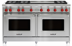 Wolf® 60" Stainless Steel Pro Style Natural Gas Range