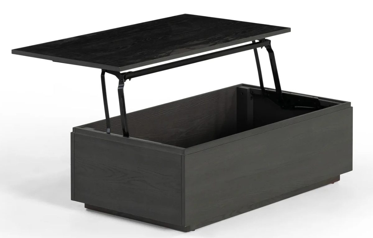 Transformer Coffee Table - Panel Storage - Smoked Hickory