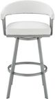 Armen Living Chelsea Silver/White Swivel Counter Stool-4