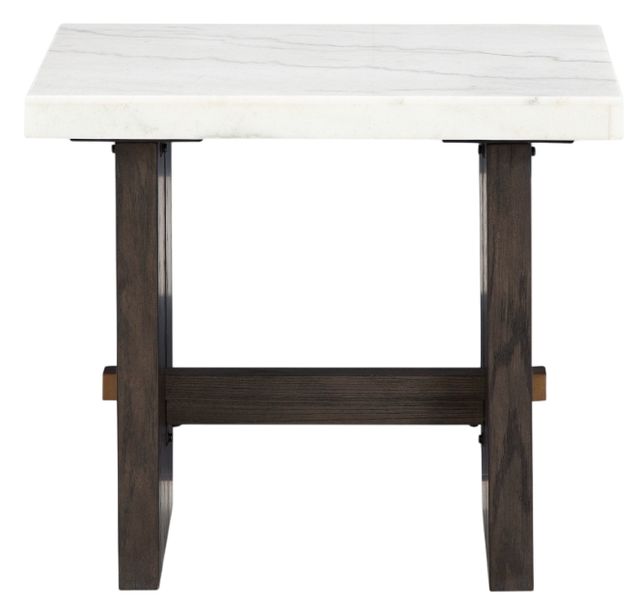 Signature Design by Ashley® Burkhaus White End Table with Dark Brown Base-1