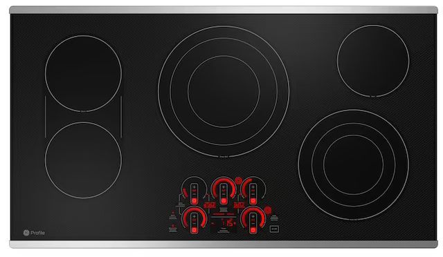 GE Profile™ 36" Black/Stainless Steel Built-In Electric Cooktop-1