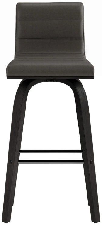Armen Living Vienna 3-Piece Black Brushed/Gray Swivel Counter Stool Set-2