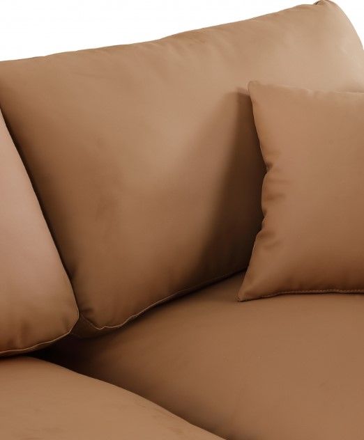 Meridian Furniture Comfy 3-Piece Cognac Modular Sectional Armless Sofa-4