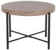 Sunny Designs™ Durango Weathered Brown Round End Table with Black Metal Base -2