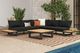 Elements International Cabana 3-Piece Black Aluminum/Fabric Outdoor Living Set-1