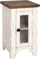 American Wholesale Furniture Westfield Aged Natural Pine Chairside Table with Whitewash Base-0