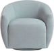 TOV Furniture Jordan Baby Blue/Cream Velvet Velvet Swivel Accent Chair-3