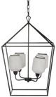 A & B Home Black Square Iron Glass Chandelier-1