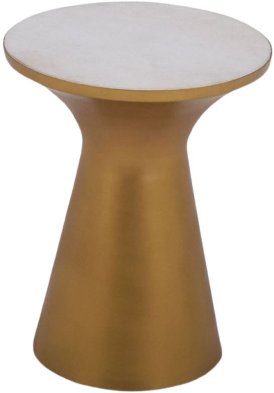 Steve Silver Co. Jaipur White End Table with Brass Base-0