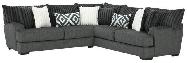 Albany Industries 2-Piece Tweed Gunmetal Sectional-0