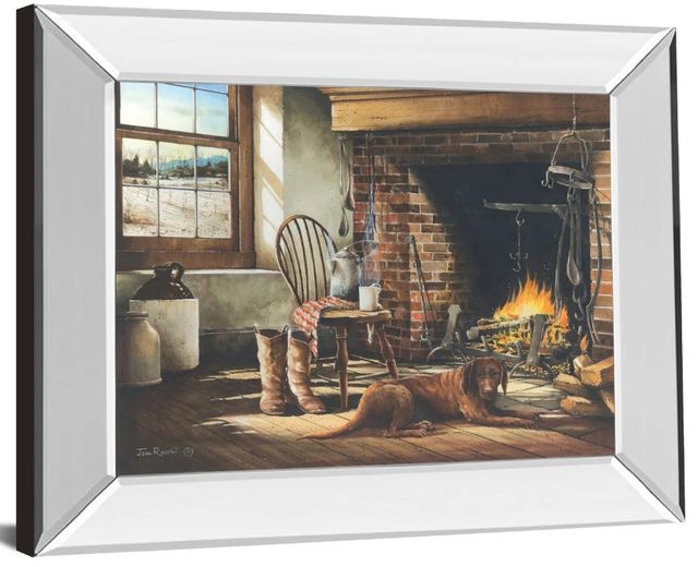 Classy Art His Morning Coffee by John Rossini Mirror Framed Wall Art-0