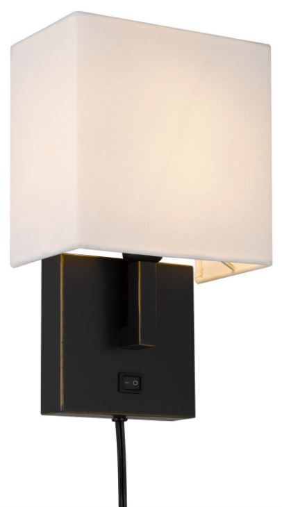 Cal® Lighting & Accessories Oberlin Dark Bronze/White Wall Lamp-1