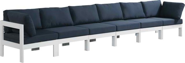 Meridian Furniture Nizuc 6-Piece Navy Outdoor Patio Modular Sofa-1