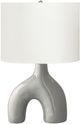 Monarch Specialties Inc. Grey Ceramic Table Lamp with Ivory Shade-0