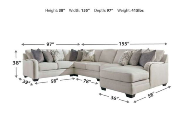 Benchcraft® Dellara 5-Piece Chalk Right-Arm Facing Sectional with Chaise-2