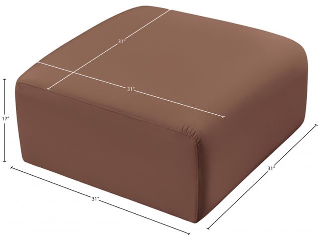 Meridian Furniture Arc Cognac Vegan Leather Ottoman-2
