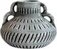 TOV Furniture Earthenware Aztec Blue Flower Vase-0