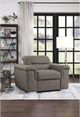 Mazin Furniture Alfio Taupe Chair with Pull-out Ottoman-4