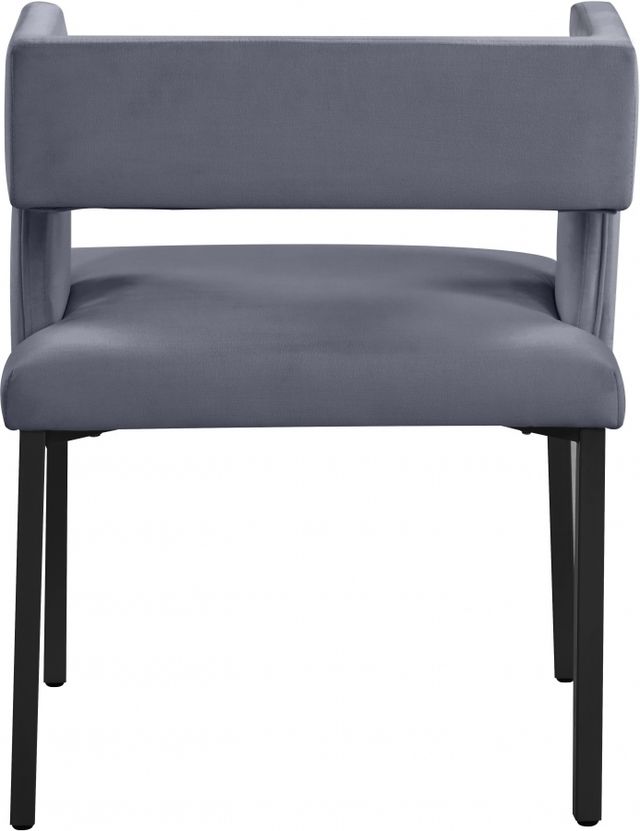 Meridian Furniture Caleb Grey/Matte Black Velvet Dining Chair-3